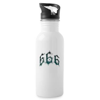 666 dark sketch art - Water bottle with straw - white - Right