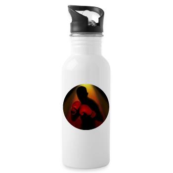 Boxen - Trinkflasche mit integriertem Trinkhalm - Weiß - Rechts