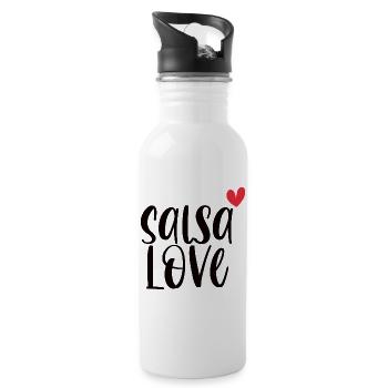 Salsa Love! Dancer Dancers Dance Gift - Water bottle with straw - white - Right