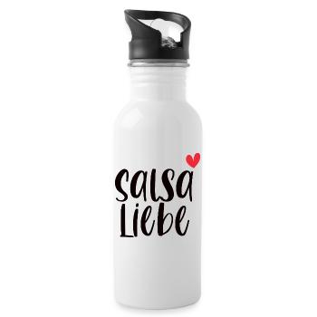Salsa Liebe! Tänzerin Tänzer tanzen Geschenk - Trinkflasche mit integriertem Trinkhalm - Weiß - Rechts