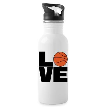 Love Basketball - Trinkflasche mit integriertem Trinkhalm - Weiß - Rechts