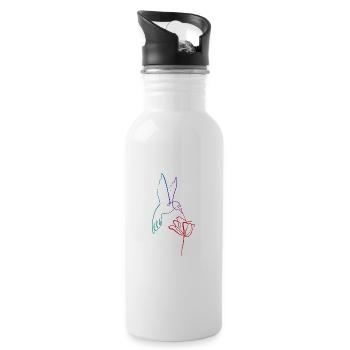 Kolibri-Futterkunst - Trinkflasche mit integriertem Trinkhalm - Weiß - Rechts