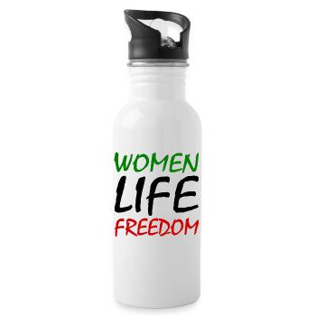 Women life freedom iran - Gourde avec paille intégrée - blanc - Droite