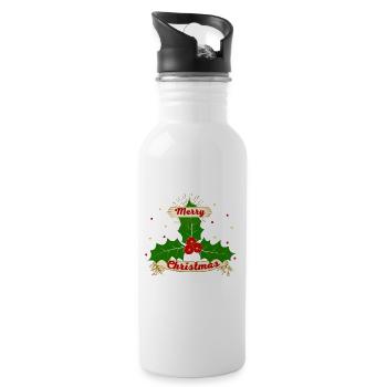 MERRY CHRISTMAS - Gourde avec paille intégrée - blanc - Droite