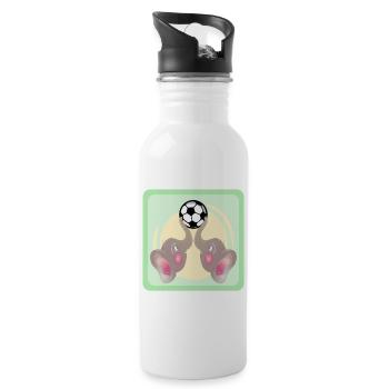 Children Football - Elephants COUPLE - Football Game - Water bottle with straw - white - Right