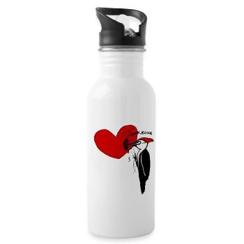 Woodpecker - Water bottle with straw - white - Right
