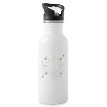 Goldene Sternenringe Schmuck - Trinkflasche mit integriertem Trinkhalm - Weiß - Rechts