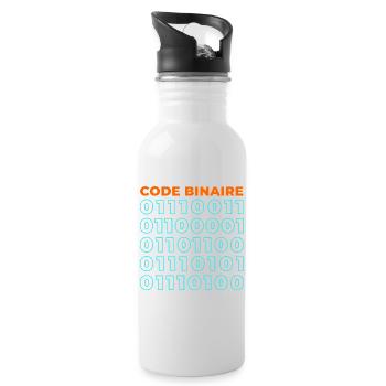Code binaire - Gourde avec paille intégrée - blanc - Droite