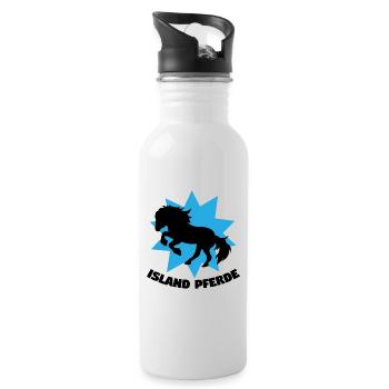 Reiten Islandpferde Haflinger Statement Pferde - Trinkflasche mit integriertem Trinkhalm - Weiß - Rechts