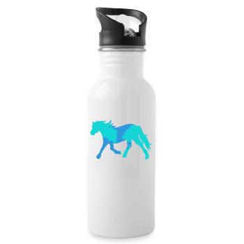 Cool Pferde Islandpferde Pferdeliebe Ross - Trinkflasche mit integriertem Trinkhalm - Weiß - Rechts