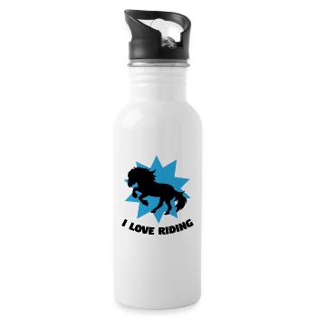 Horses Icelandic Horses Statement Riding Horse Love - Water bottle with straw - white - Right