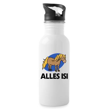 Cool Statement Islandpferde Islandponys Pony - Trinkflasche mit integriertem Trinkhalm - Weiß - Rechts