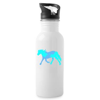 Cool Pferde Pferdenarr Islandpferde Pferdeliebe - Trinkflasche mit integriertem Trinkhalm - Weiß - Rechts