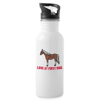 Cheval islandais cool Déclaration Amour de cheval - Gourde avec paille intégrée - blanc - Droite