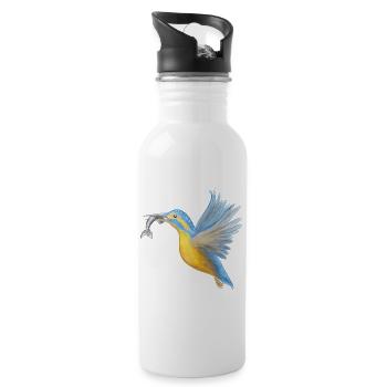 Kingfisher Catch Art - Gourde avec paille intégrée - blanc - Droite