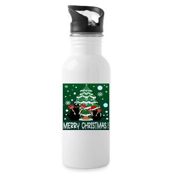 JOYEUX NOËL - DRÔLES DE CHATS - PISTON DE TOILETTE - Gourde avec paille intégrée - blanc - Droite