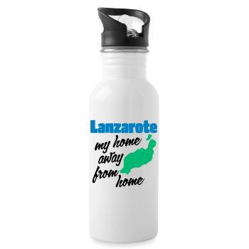 Lanzarote, ma maison loin de chez moi - Gourde avec paille intégrée - blanc - Droite