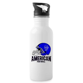 American football - Water bottle with straw - white - Right