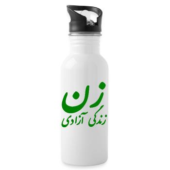 Women life freedom iran - Gourde avec paille intégrée - blanc - Droite