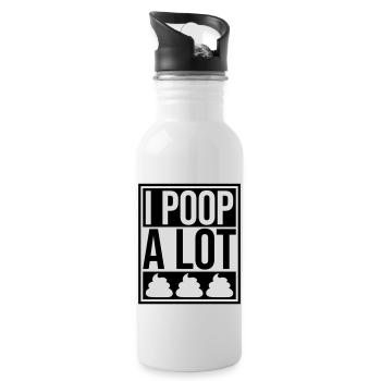 I poop a lot - Water bottle with straw - white - Right