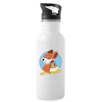 KOT UND GOUPI - Trinkflasche mit integriertem Trinkhalm - Weiß - Rechts