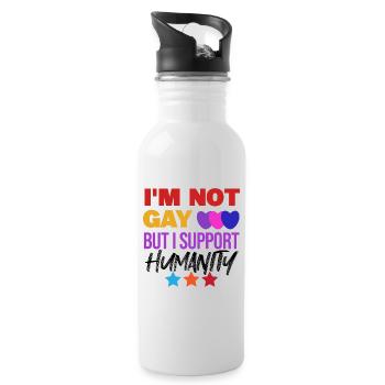 Lgbt Gay Equality Statement Sexuality - Water bottle with straw - white - Right