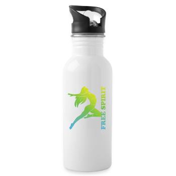 Free Spirit - Trinkflasche mit integriertem Trinkhalm - Weiß - Rechts