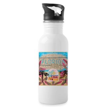 Florida, USA - Water bottle with straw - white - Right