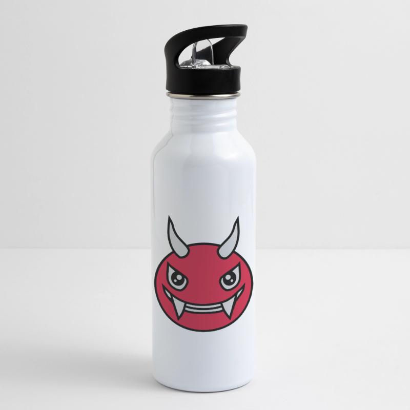 Design Face Evil Devil Gourde avec paille intégrée