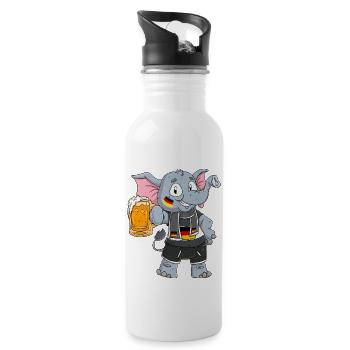 German fan elephant - Water bottle with straw - white - Right