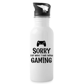 Sorry For What I Said While Gaming - Water bottle with straw - white - Right