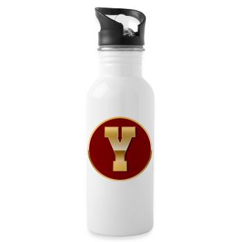 Letter Y - Water bottle with straw - white - Right