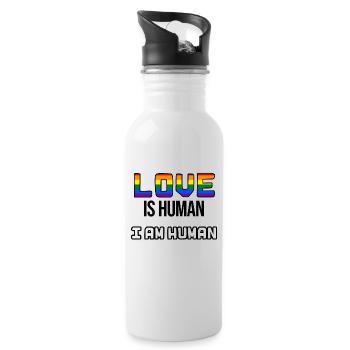 Déclaration d’égalité LGBT Relation homosexuelle - Gourde avec paille intégrée - blanc - Droite