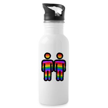 Lgbt Gleichgeschlechtliche Partnerschaft Bisexuell - Trinkflasche mit integriertem Trinkhalm - Weiß - Rechts