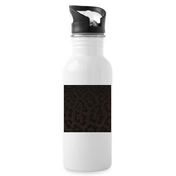 pantherfell fleckenmuster, beliebte tiermuster - Trinkflasche mit integriertem Trinkhalm - Weiß - Rechts