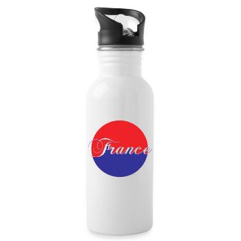 Frankreich - Trinkflasche mit integriertem Trinkhalm - Weiß - Rechts