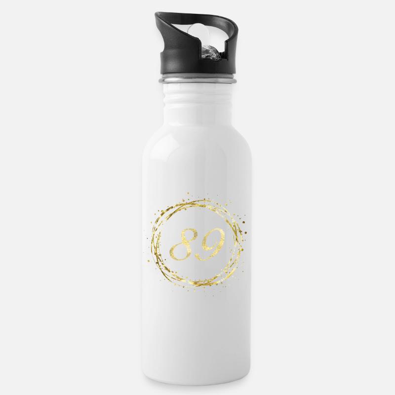 89 - Water bottle with straw - white