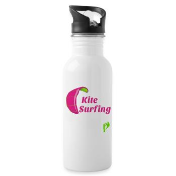 Kite surfing - Gourde avec paille intégrée - blanc - Droite