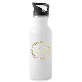 48 - Water bottle with straw - white - Right