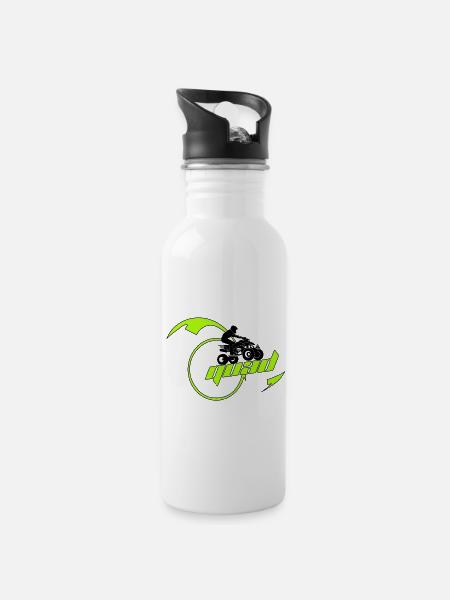 Quad - Trinkflasche mit integriertem Trinkhalm - Weiß