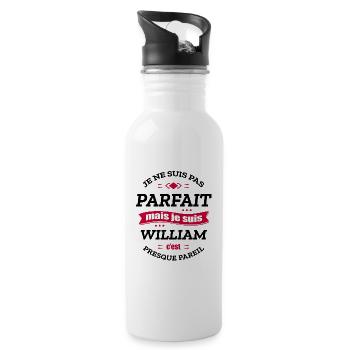 WILLIAM PARFAIT - PRENOM WILLIAM - Gourde avec paille intégrée - blanc - Droite