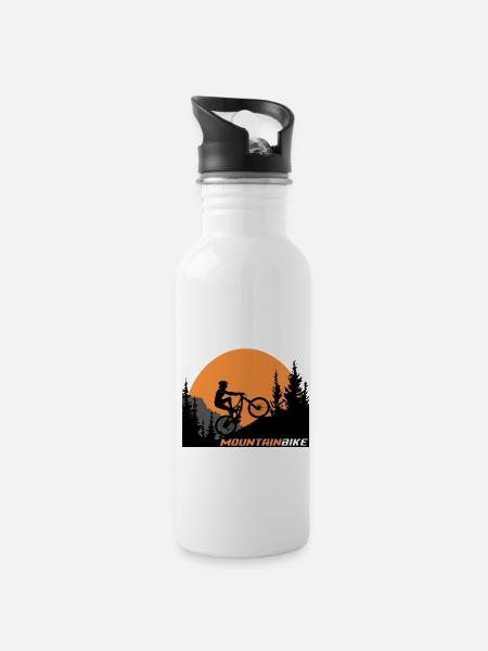 Moutain bike - Gourde avec paille intégrée - blanc