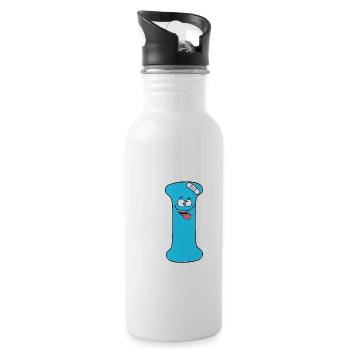 I - Trinkflasche mit integriertem Trinkhalm - Weiß - Rechts