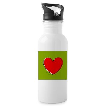 Cadeau pour la fête des mères : Idée de cadeau pour la fête des mères - Gourde avec paille intégrée - blanc - Droite