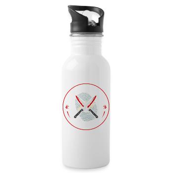 True Crime Club Delaware, Murderino Murder Show - Trinkflasche mit integriertem Trinkhalm - Weiß - Rechts