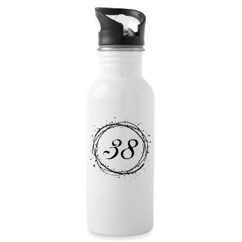 38 - Trinkflasche mit integriertem Trinkhalm - Weiß - Rechts