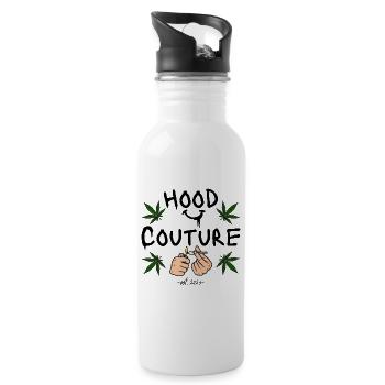 Hood Couture est 2023 Weed - Trinkflasche mit integriertem Trinkhalm - Weiß - Rechts