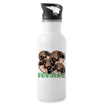 Famille de paresseux - amusante - Gourde avec paille intégrée - blanc - Droite