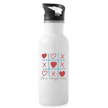 Love Always Wins - Water bottle with straw - white - Right