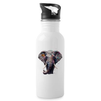 Love of elephants - Water bottle with straw - white - Right